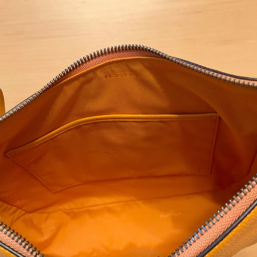 Coach Mustard Pebbled Leather Crossbody Bag